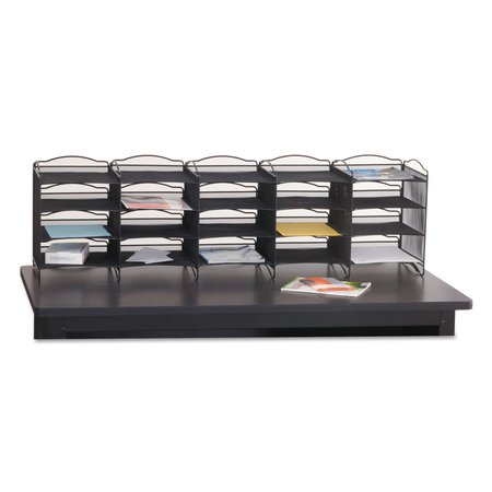 SAFCO Onyx Mesh Literature Sorter, 20 Compartments, 19 x 15.25 x 59, Black 7770BL